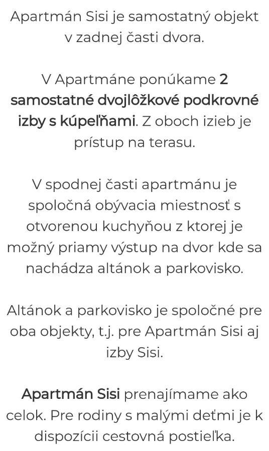 Apartman Sisi Hrabusice Ngoại thất bức ảnh